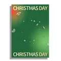Thick gold-stamped Christmas gift wrapping paper with festive snowflakes and Santa motifs - Christmas Bronzing Type B Green (Merry Christmas)