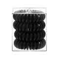 4er-Set schwarze Spiral-Haargummis mit hoher Elastizität in einer Kunststoffbox - Schwarz 4 Stück