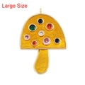 Large mushroom pendant in gold-plated brass with multi-colored zircon stones - L245104-Yellow Mushroom Large Size