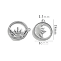Silver stainless steel sun and moon pendants with 18mm height for DIY jewelry making - D-Silver Sun Moon Combination / Silver
