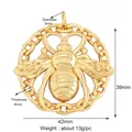Detailed size view of a 42x39mm golden bee pendant with intricate hollow-out craftsmanship - K539510-Gold Large Hollow Bee