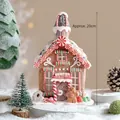 Christmas gingerbread house ornament with candy decor and snow detail, 20cm height - Snow House B