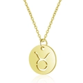Minimalistische Taurus Sternzeichen Halskette aus Edelstahl mit hohlem runden Anhänger - Gold Stier