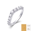 S925 silver moissanite ring with round stones and GRA certificate authentication - Silver - Simple Row Setting Style (R13893/with GRA Certificate)