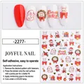 Autocollants nail art de Noël avec lapins mignons, Père Noël et cloches JO-2277 - JO-2277 Père Noël et Lapin