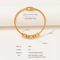 Gold titanium steel wire bracelet with crystal butterflies and magnetic clasp - Gold Color Bangle (Z276)