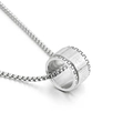 Rotating stainless steel necklace with silver heart sutra mantra spinning ring pendant - A-Style (KN109047-K)