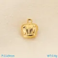 DIY gold crown pendant in 304 stainless steel with vertical stripes, 11x9mm size - Gold Crown Style (KLJ10081-Z)