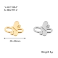 Colgantes de mariposa DIY en oro y plata, charms de acero inoxidable 20x18mm - Estilo de Mariposa 4 / Color Acero