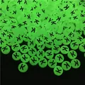 Luminous acrylic flat round bead with black letter K for DIY jewelry crafting - Letter K (100Pcs/Pack)
