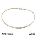 Minimalist beige braided leather rope necklace cord with silver lobster clasp 450x2mm - Steel Buckle Beige Rope (KN201942-Z)