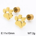 Boucles d'oreilles pattes d'animaux en acier inoxydable doré pour femme 11x10mm - Or