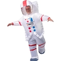 Inflatable astronaut costume for adults with helmet and air pump in white and red color - Astronaut Style Two / One Size