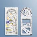 Transparent white multi-functional geometry drawing ruler set for primary school students - Primary School Multifunctional Ruler