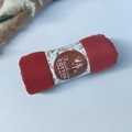 Pleated cotton viscose bubble shawl in rust red color with handmade paper wrap detail - Style #73