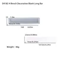 Silicone mold for long bench ornament with precise size measurements and resin display - Blank Bench Strip