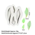 Leaf shaped silicone mold for fondant and cake decorating with detailed vein textures - Leaf / Gray