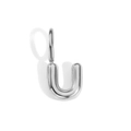 Silver polished bubble letter U charm pendant for DIY jewelry making and necklaces - Letter U / Silver
