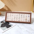 Walnut wood frame jewelry display tray with cream velvet lining for rings and earrings - Walnut Frame with Beige Interior