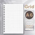 A6 size grid notebook with translucent PP cover and metal double coil binding - Plaid / A6 / Side-flip