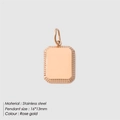 Colgante rectangular de acero inoxidable oro rosa con bordes texturizados para joyería - Rosa oro