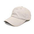 Detail view of cotton twill baseball cap showing six-panel stitching and beige fabric texture - M (56-58cm) / Light Gray