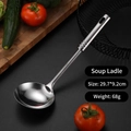 Polished stainless steel soup ladle with ergonomic handle, 29.7x9.2cm size for home cooking - Standard Style Soup Ladle (0.6mm)