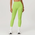 Leggings da yoga verde lime a vita alta senza cuciture con effetto modellante glutei - S / Verde Fluorescente