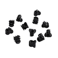 Bulk set of mini black claw clips for hair styling shown from multiple angles - OPP Bag / 10 Pcs Matte