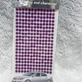 Purple 3mm round acrylic gemstone stickers on transparent backing for DIY car decor - 6mm / Deep purple