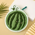 Absorbent coral fleece hand towel with cute watermelon design and hanging loop - Watermelon