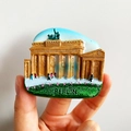 3D resin fridge magnet featuring the Berlin Brandenburg Gate in golden finish - (83) Berlin Germany