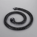 Collar de cadena cubana negra de 11mm para hombre en acero inoxidable con cristales CNC - Cierre Pulido (Collar) / 65cm / Negro