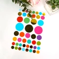 Pegatinas redondas de colores de varios tamaños con acabado dorado metálico para diario DIY - Círculo de Color