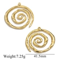Ciondolo a spirale in acciaio inossidabile dorato per gioielli Peso 7,25g Diametro 41,5mm - Ciondolo a Spirale Dorato a Foro Singolo