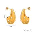 Orecchini a cerchio in oro con zirconi bianchi intarsiati e misura altezza di 22mm - Oro