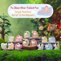 Translucent Nine-Tailed Fox resin figure set with gradient jelly colors in forest scene - -390 Tushan Nine-tailed Fox Small Set 12 / Random 1pc
