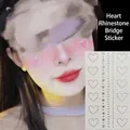 Self-adhesive white acrylic face rhinestones in heart and dot shapes for eye makeup - Heart Nose Bridge Stickers