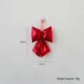 Glänzende rote Weihnachts Schleife als Anhänger, metallische Optik, Größe 20x12cm - 12cm Rot (30g)