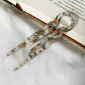 U-shaped marble texture acetate hair pin in elegant blue and brown marble finish - Grey Blue Floral