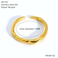 Productgegevens van de 18K vergulde roestvrijstalen ring met parel en zirkoon - Onregelmatige Golfpatroon Stijl (SR719G)
