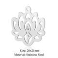 Macro shot of a 20x21mm stainless steel lotus yoga pendant for DIY jewelry design - Silver Yoga Lotus (20x21mm) / 5 Pcs/Pack