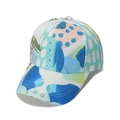White baseball cap with colorful abstract geometric graffiti print and flamingo palm pattern - Colorful Abstract Graffiti Style (H)