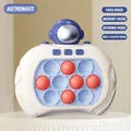 Astronaut themed handheld fidget toy console in white and blue with glowing buttons - Astronaut