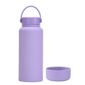 Lavender 1L vacuum insulated flask with matte finish and matching silicone boot base - 1 L / Taro Purple