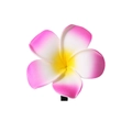 Handmade white and pink frangipani flower hair clip for beach vacations and styling - 8cm / Rose Red