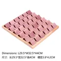 Solid wood earring display tray with 36 slots in pink velvet finish 29.5x32.5cm - 36 Slots / Light Pink Velvet
