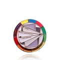 Round metal rotating color theory enamel pin featuring warm and cool tone wheel - Professional Color Wheel Brooch / Color Wheel - English