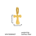 Polished gold stainless steel letter T pendant with measurements for DIY jewelry - Letter T