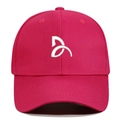 Classic magenta cotton baseball cap with white geometric embroidery in high quality - Adjustable / Rose Red